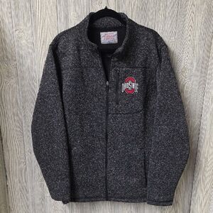 Ohio State Varsity Athletic Apparel Grey/Black Full Zip OSU Jacket Mens Size XL
